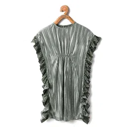 TIC TAC TOE Girls Silver-Toned Crepe Kaftan Dress-27