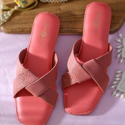 GLAMZKART Printed Twisted Strap Open Toe Flats-picture-23
