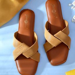 GLAMZKART Printed Open Toe Flats-image-3