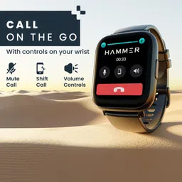 HAMMER Black Fit Plus 1.85" Calling Smartwatch with Built-in Games & Metallic Body image 3