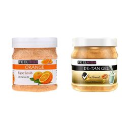 FEELHIGH Set of Orange Face Scrub & De-Tan Face Gel - 500 ml each image 1