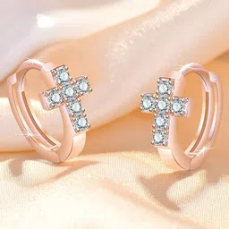 MYKI Rose Gold-Plated Contemporary Hoop Earrings-image-71