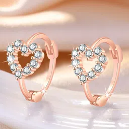 MYKI Rose Gold-Plated Contemporary Hoop Earrings-image-67