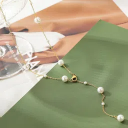 MYKI Gold-Plated Pearl Beaded Chain-39