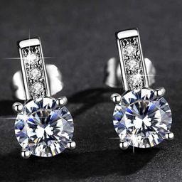 MYKI Silver-Plated Contemporary CZ Stone Studded Studs Earrings-20