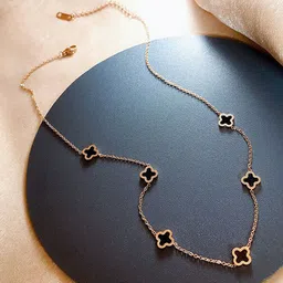 MYKI Rose Gold-Plated CZ-Studded Necklace-26