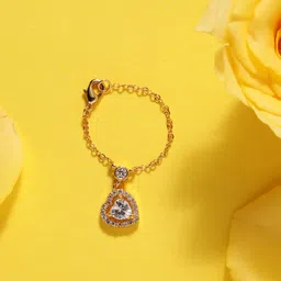 MINUTIAE Women Gold-Plated & White Brass Crystals Link Bracelet-image-97