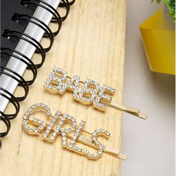 YouBella Women Set of 2 Gold-Toned Embellished Bobby Pins-48