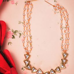 Saraf RS Jewellery Women Gold Plated White Kundan Studded Head Chain-14
