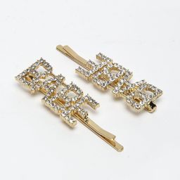 YouBella Gold-Toned & White Set of 2 Embellished Bobby Pins image 4