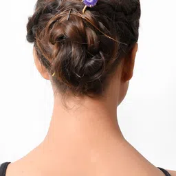 Silvermerc Designs Women Gold & Purple Hairstick-93