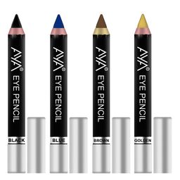 AYA Set of 4 Eye Liner Kajal - Black, Blue, Brown, Golden-9
