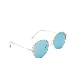 Ted Smith Women Green Lens & Gold-Toned Round Sunglasses with UV Protected Lens-45