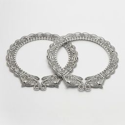 NVR Set of 2 German Silver Plated Oxidised Elephant Design Bangles image 4