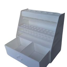 WKM White Colour Micropipette Stand for 6 Pipettes with Drawer Use For Chemical, pathology, reasearch Laboratory, Capacity: 6 Pipette image 2