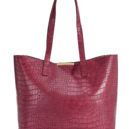 Caprese Women Maroon Croc Textured Shoulder Bag-image-2