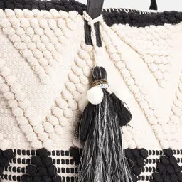 Anouk Geometric Design Structured Shoulder Bag with Tasselled Detail image 3