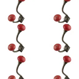 IndianShelf Red and Bronze 6 Pieces Ceramic Wall Hooks-13