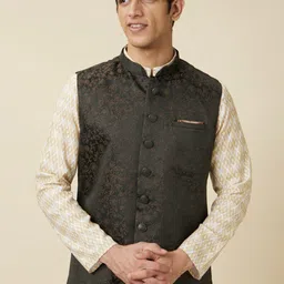 Manyavar Woven Design Brocade Nehru Jackets-44