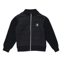 U.S. Polo Assn. Kids Boys High Neck Knitted Pure Cotton Bomber Jacket-picture-9