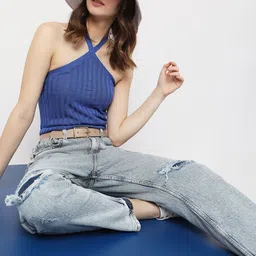 Vero Moda Women High-Rise Highly Distressed Heavy Fade Cotton Jeans-image-34
