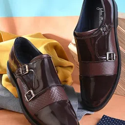 John Karsun Men Textured Formal Monk Shoes-image-33