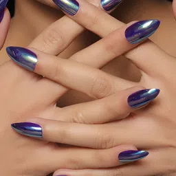 LICK 14 Pcs Chromatic Reusable Press-On Nails With Application Kit - Blue-13