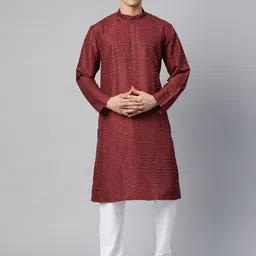MANQ Men Striped Kurta-image-40