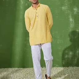 House of Chikankari Men Kurta-image-15