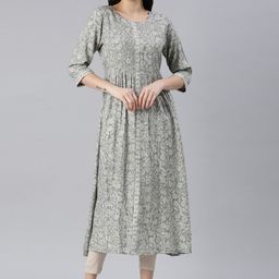 Samhitas Floral Printed Round Neck Anarkali Kurta-image-28