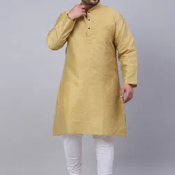 KLOTTHE Men Plus Size Mandarin Collar Straight Kurta-33