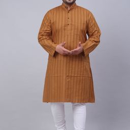 KLOTTHE Men Plus Size Striped Straight Kurta-22