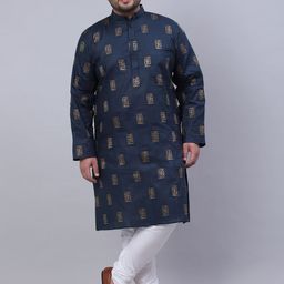 KLOTTHE Men Plus Size Printed Straight Kurta-36