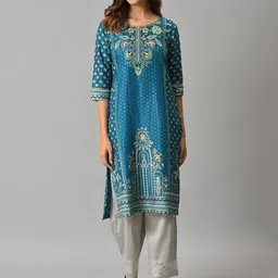 AURELIA Festive Floral Print Kurta-image-10
