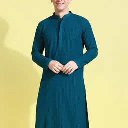 Sanwara Ethnic Motifs Embroidered Chikankari Kurta-image-81