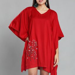 LetsDressUp Floral Printed V-Neck Kimono Sleeves Kaftan Dress-image-69