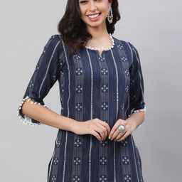 AKIMIA Striped Pure Cotton Straight Kurti-picture-29