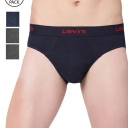 Levis Men Pack Of 4 Navy Blue & Charcoal Solid Briefs-image-31