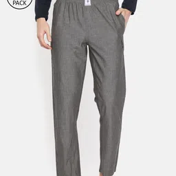 U.S. Polo Assn. Men Grey Chambray Solid Lounge Pants-image-80