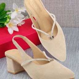 ICONICS Pointed Toe Block Heeled Pumps-13