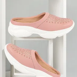FAUSTO Women Laser Cuts Lightweight Mule Sneakers-38