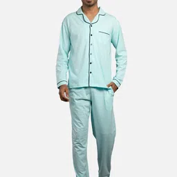 Nite Flite Men Turquoise Blue Night suit-image-94