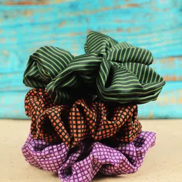 Tossido Women Green & Orange Set of 3 Ponytail Holders-picture-14