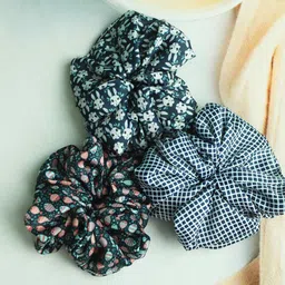 Tossido Women Pack Of 3 Printed Soft Satin Fluffy Scrunchies-picture-25