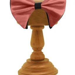 MUTAQINOTI Men Peach Coloured Solid Bow Tie-image-81