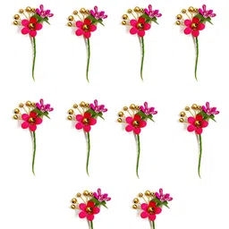 Hair Flare Women Set Of 10 Floral Hair Stick-48