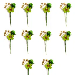 Hair Flare Women Set Of 10 Artificial Round Shape Flower Hair Pin-43
