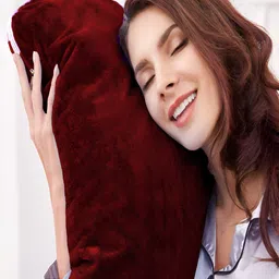 Angel Mommy Maroon Fibre Filled Faux Velvet Fashion Pillow-image-19
