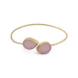 EL REGALO Women Pink & Gold-Toned Brass Cuff Bracelet-47