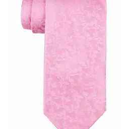 The Tie Hub Men Pink Woven Design Skinny Tie-image-85